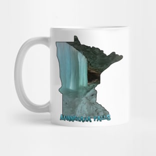 Minnesota State Outline (Minnehaha Falls in Winter) Mug